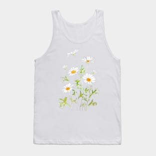 white Margaret daisy ink and watercolor Tank Top